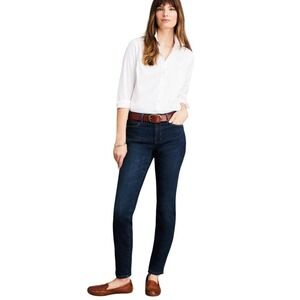 J.Jill Women's Smooth Fit Slim-Leg Ankle Mid Rise Casual Denim Jeans Sz‎ 10 Blue